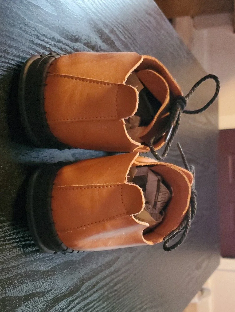 Men's Casual Leather Lace-Up Loafers in Tan